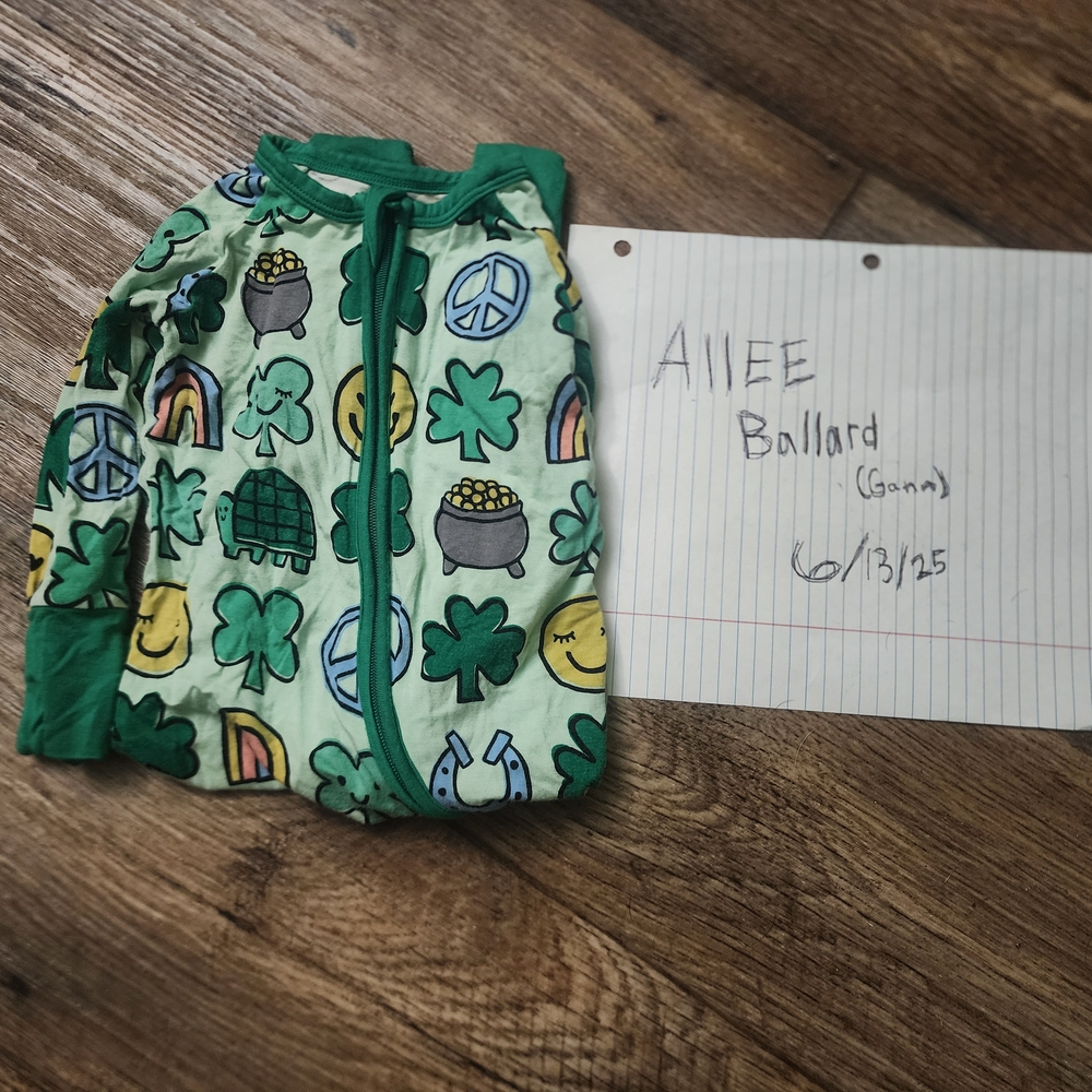 Green and Multicolor Baby Onesie